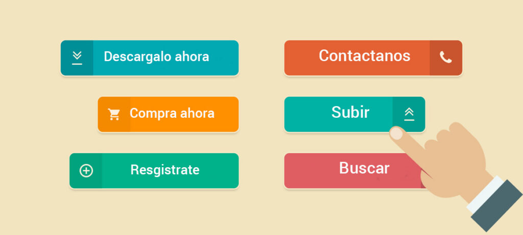 Botones de llamada a la acción y formularios para captación de leads