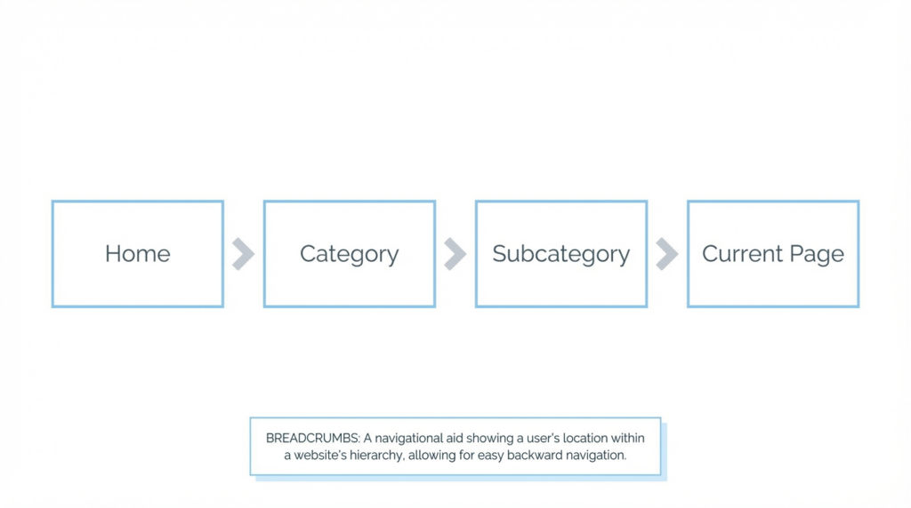 Diagrama de breadcrumb mostrando la ruta Inicio > Blog > Marketing Digital